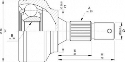 OPEN PARTS cvj574110 -  Шарнирный комплект, приводной вал